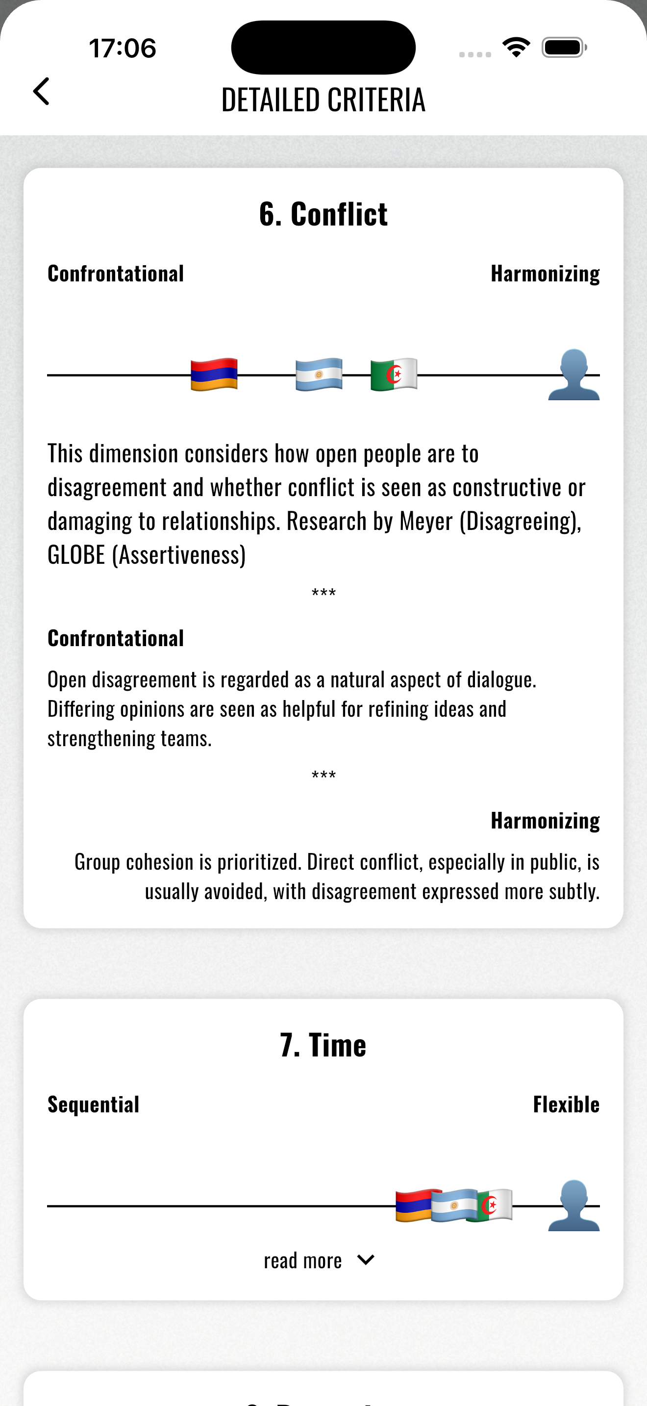Expanded detailed criteria view – dimension breakdown and descriptions